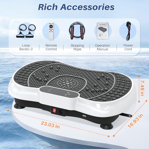 Vibration Plate Exercise Machine with Bluetooth Speaker, 450 lbs Capacity O459