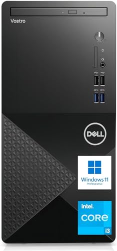 DELL Vostro 3910 Tower Business Desktop Computer | 12th Gen Intel Core i3-12100 Processor | 16GB RAM | 256GB SSD + 1TB HDD | WiFi 6 | DVD-RW | HDMI | Display Port(Support 4K) | Windows 11 Pro