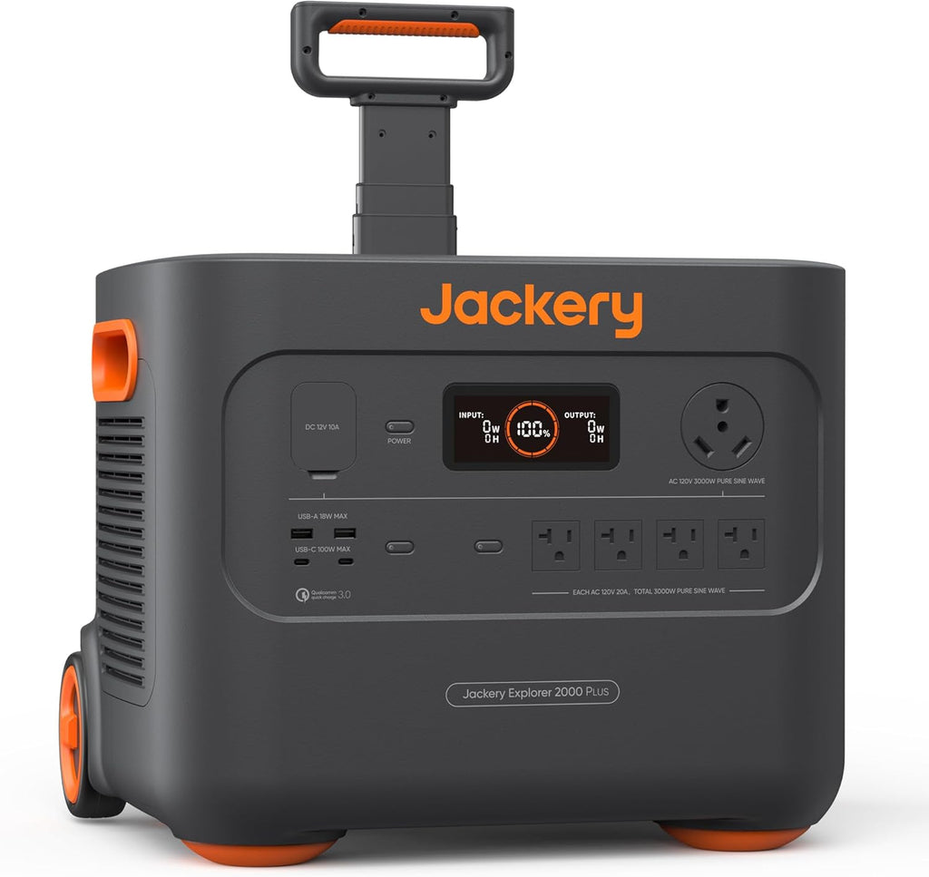 Jackery Portable Power Station Explorer 2000 Plus, 2042Wh Solar Generator, Compatible with Solar Panel for Outdoor RV Camping & Emergency (Renewed)