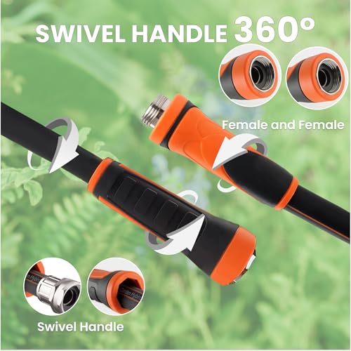 Giraffe Tools Garden Hose 100ft x 5/8", Heavy Duty Flexible Hybrid Hose Q38065