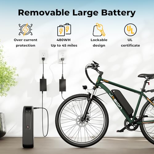 Jasion EB5 Plus Electric Bike, 750W Peak Motor, 20MPH for Adults Y42748
