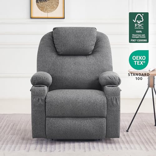 MCombo Small Power Lift Recliner Chair for Elderly with Heat and Massage, USB & Type C Ports J262