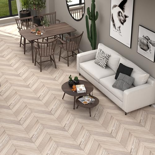 Oxdigi Peel and Stick Vinyl Flooring Roll 23"x393" Waterproof Wood Plank U1250