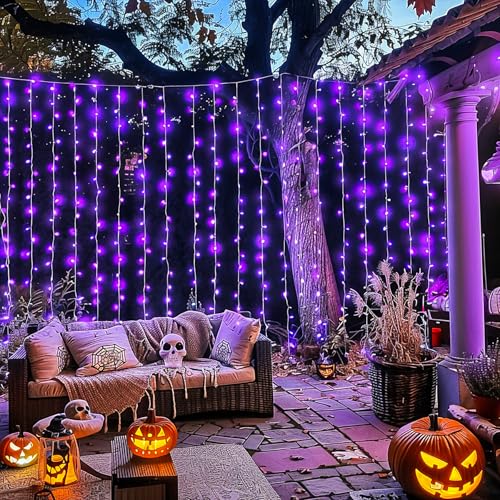 JMEXSUSS 300 LED Remote Control Christmas Curtain Lights, Warm White V64841