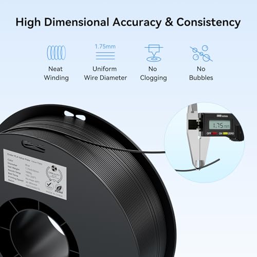 Creality 2kg Black & White PLA 1.75mm Filament Bundle for 3D Printing L6778