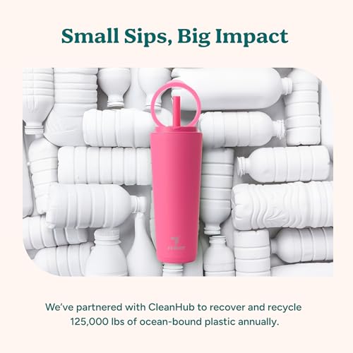 Halo 32 oz Stainless Steel Vacuum Insulated Tumbler with Flip Handle Lid, Lilac Bud H350