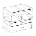 Cq acrylic Stackable Makeup Organizer And Storage Set of 2 Under the Sink,Large Skin Care Cosmetic Display Case Make up Stands For Jewelry Beauty Skincare Product Organizing Clear 6 Drawers