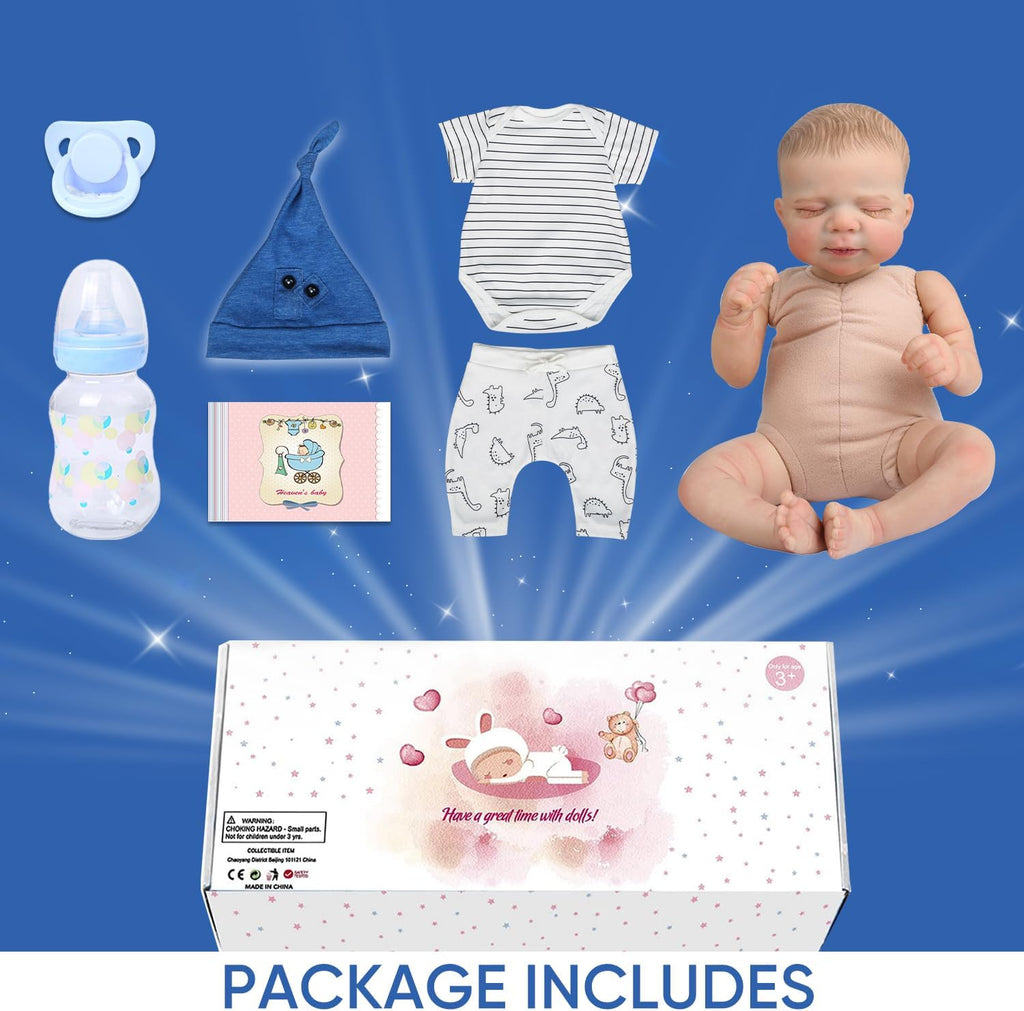 WOOROY Realistic Reborn Baby Dolls Boy - 18-Inch Newborn with Soft Cloth Body N16915