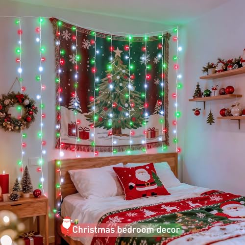 JMEXSUSS 300 LED Remote Control Christmas Curtain Lights, Warm White V64841
