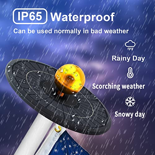 Solar Flagpole Light 6000 Lumens 566 LED IP67 Waterproof Q425642