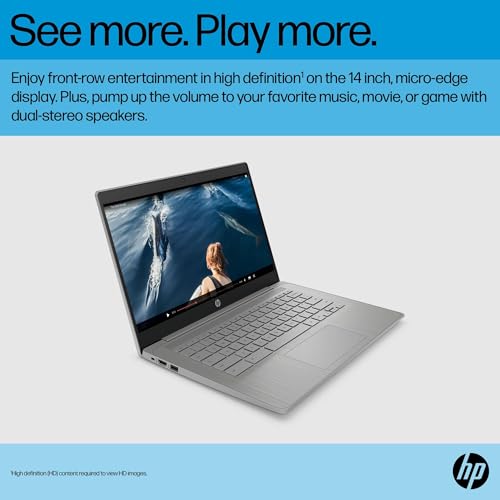 HP Chromebook 14 Laptop, 14" HD, 4GB RAM, 64GB SSD, Chrome OS, Grey A241646
