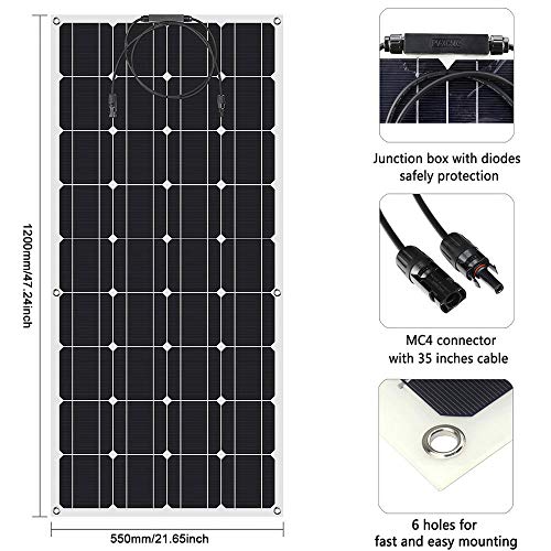 300W Bendable Solar Panel with 30A Controller for RV Boat Cabin Tent W69346