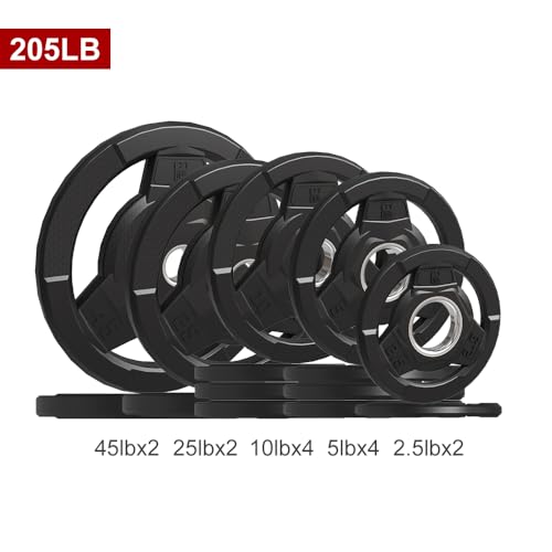 Rubber Coated Olympic Weight Plate 2-Inch for Barbell Strength Training D573330