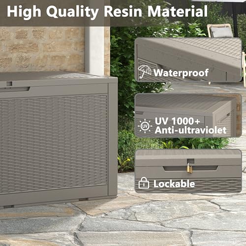NUNU LAB 31 Gallon Outdoor Storage Box Waterproof Lockable Lid I8083