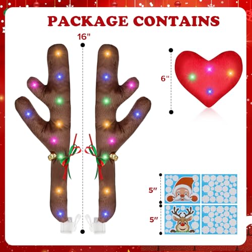 Rudolph Car Decoration Kit with LED Lights and Antlers for Christmas Z289806