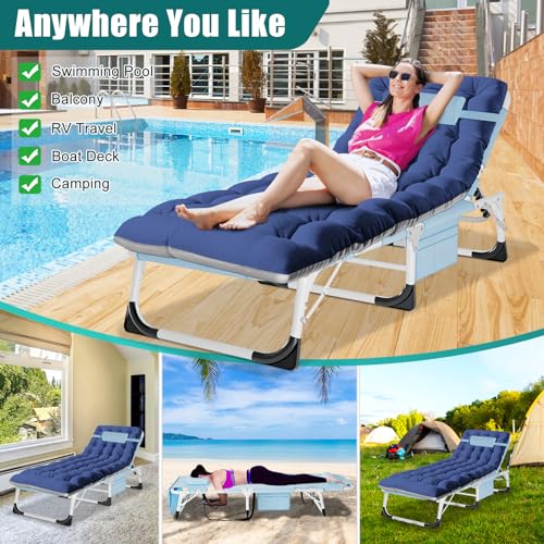 DoCred Folding Camping Cot with Mattress, 2 Pack, Heavy Duty for Adults, Portable with Carry Bag C814529