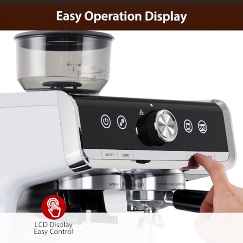 Espresso Machine with Grinder, 20 Bar, Milk Frother D6043