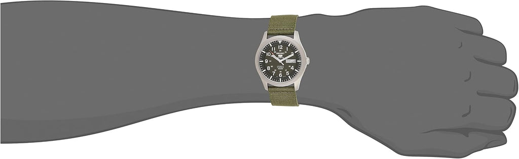 Seiko SNZG09K1 Men's Automatic Watch with Green Fabric Strap, 42mm X1808