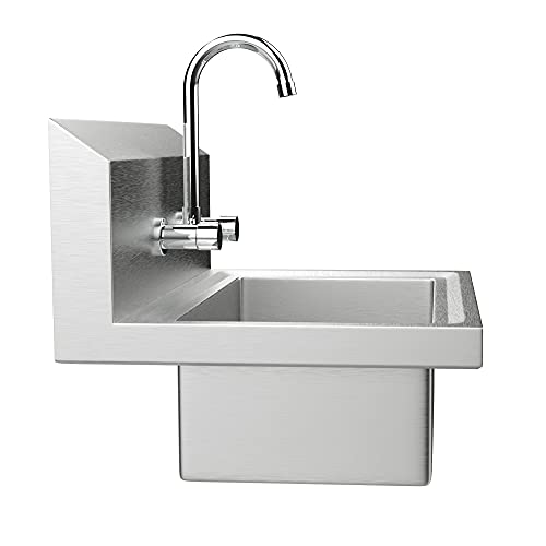 Bonnlo Commercial Hand Wash Sink Stainless Steel Wall Mount Utility Sink with Faucet D46892