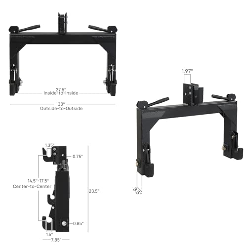3 Point Quick Hitch for Category 1 & 2 Tractors, 3000 LB Lifting Capacity, Black C823394