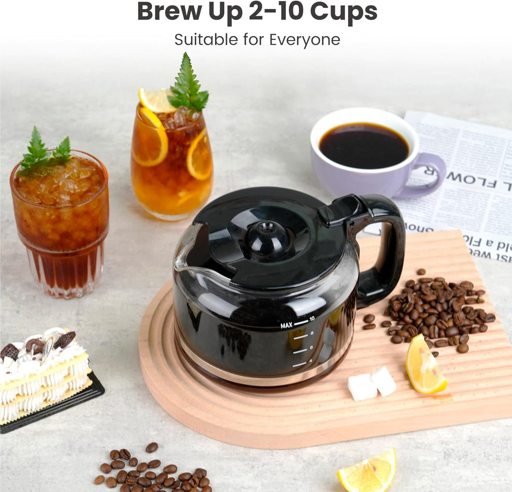 Gevi 10-Cup Drip Coffee Maker with Built-in Grinder and Reusable Filter E4915