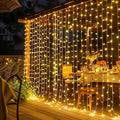 Dazzle Bright 300 LED Curtain Lights, Warm White, Plug in for Bedroom & Outdoor Decor X62406