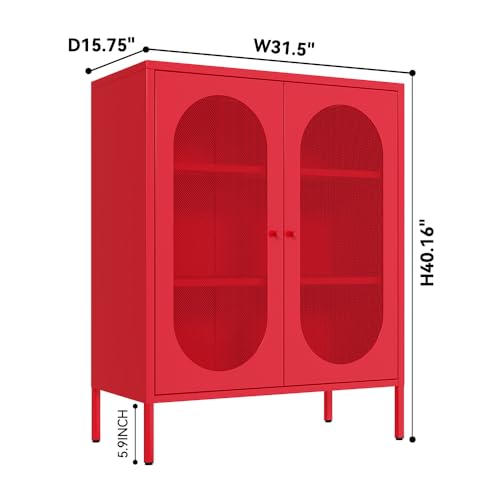 2 Door Metal Storage Cabinet with Adjustable Shelves, Blue H946