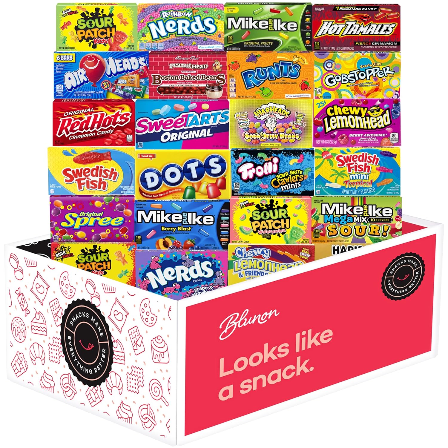 Blunon Movie Theater Candy Assorted Variety Pack, 24 Large Boxes J4627