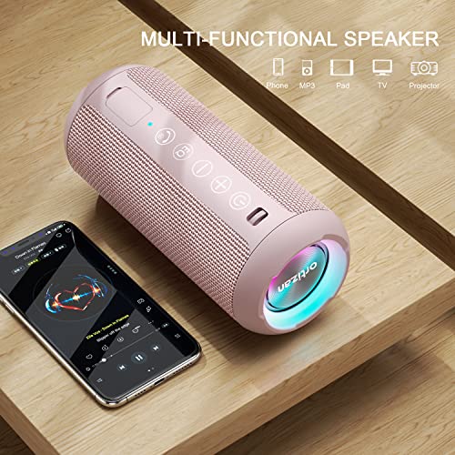 Ortizan Portable Bluetooth Speaker IPX7 Waterproof 24W Loud Sound, Black J77282