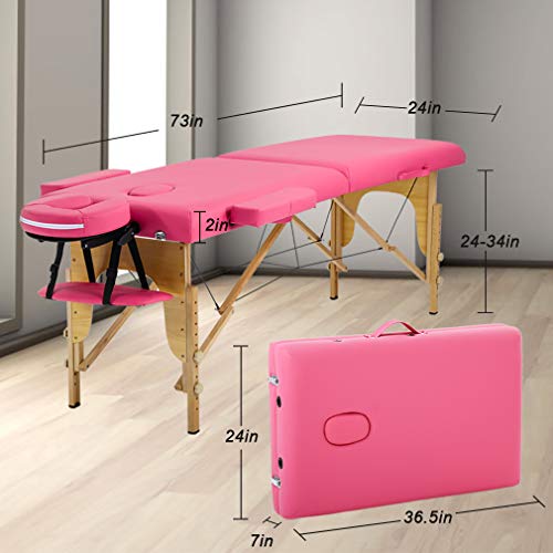 BestMassage Portable Massage Table 28 inch Folding Spa Bed with Bag X618857