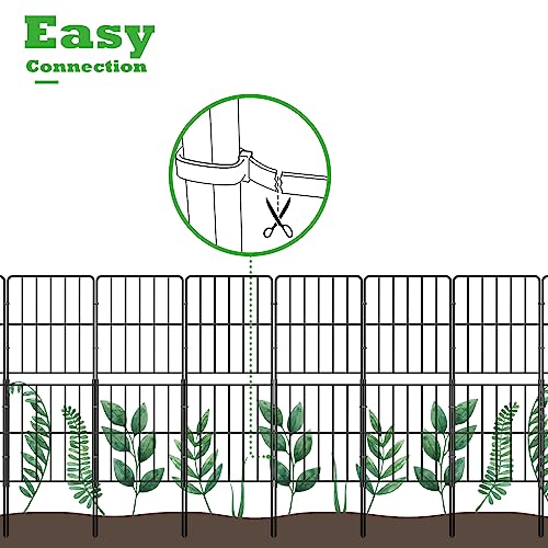 OUSHENG Decorative Garden Fence 10 Pack, 37.5in x 10ft Rustproof Metal Wire Panel S94845