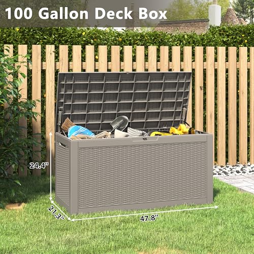 NUNU LAB 31 Gallon Outdoor Storage Box Waterproof Lockable Lid I8083