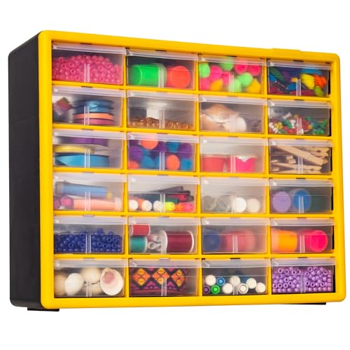 Akro-Mils 24-Drawer Plastic Storage Cabinet, Black I624065