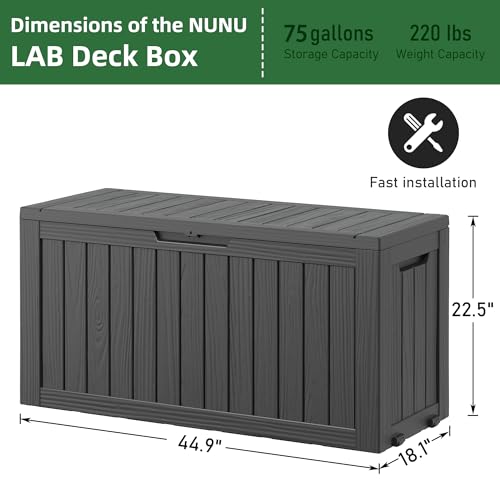 NUNU LAB 31 Gallon Outdoor Storage Box Waterproof Lockable Lid I8083