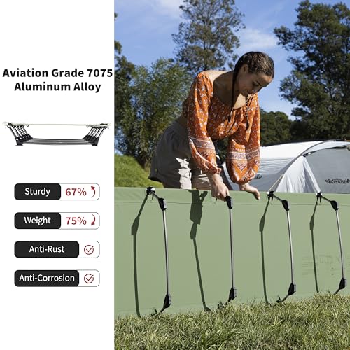 Naturehike GreenWild Ultralight Folding Camping Cot, Portable Bed for Adults, Black E2550