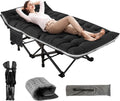 Nictemaw Folding Camping Cot, Portable Camping Cot for Adults, 900LBS Heavy Duty Sleeping Cots with Carry Bag, Double Layer Oxford Portable Travel Camp Cots for Outdoor Camp Beach Home Office Nap