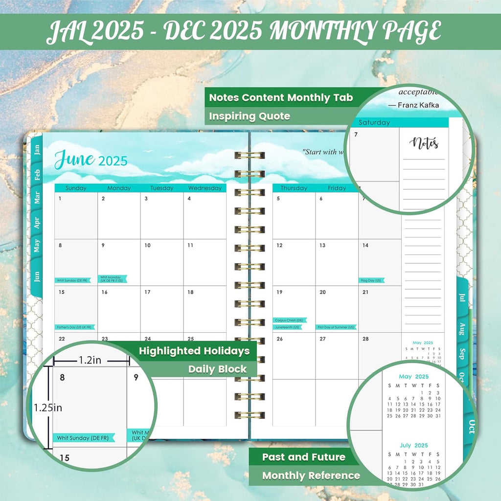 2025 Weekly & Monthly Planner, Hardcover, 6.4" x 8.5" B5937
