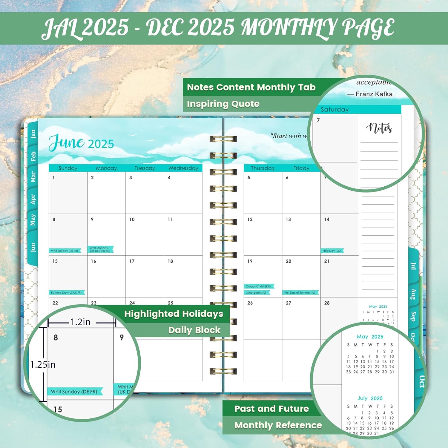 2025 Weekly & Monthly Planner, Hardcover, 6.4" x 8.5" B5937