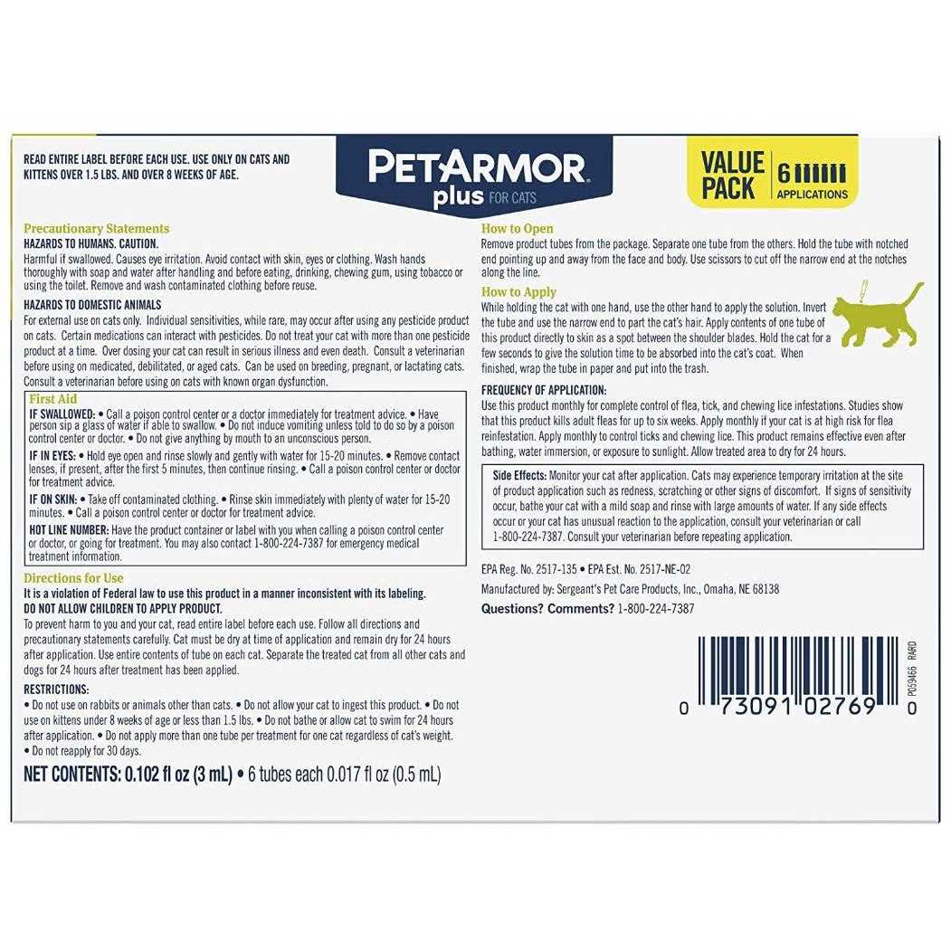 PetArmor Plus Flea and Tick Treatment for Cats C6680