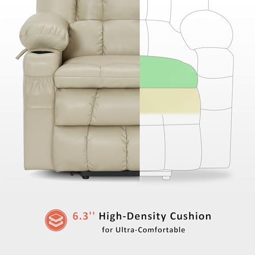 MCombo Dual Motor Power Lift Recliner Chair for Elderly with Heat and Massage, Black E570141