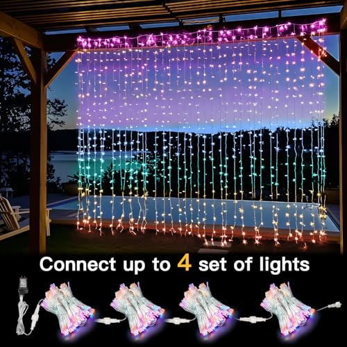 suddus Curtain Lights 300 LED Warm White for Bedroom, Outdoor & Christmas Decor K310