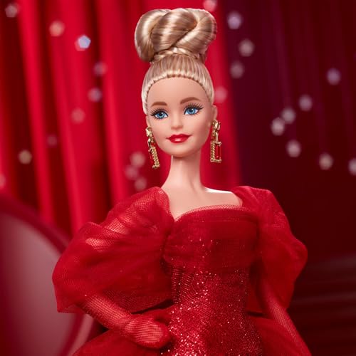Barbie Signature Doll Mattel 80th Anniversary Collectible Red Tulle Gown J43293