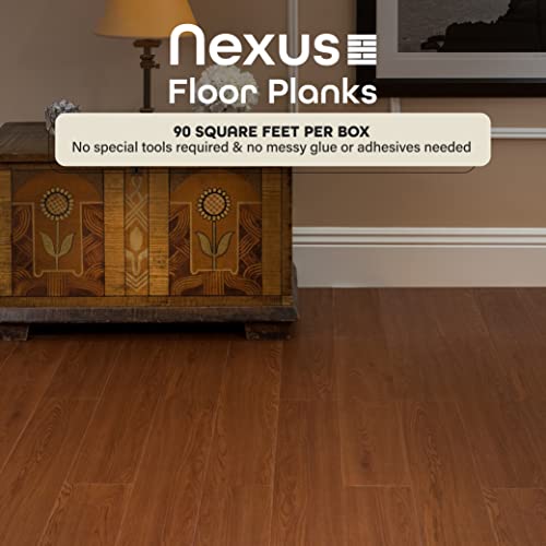 Achim Home Decor Nexus Planks Peel and Stick Vinyl Floor Tile, Hickory, 10-Pack E9163