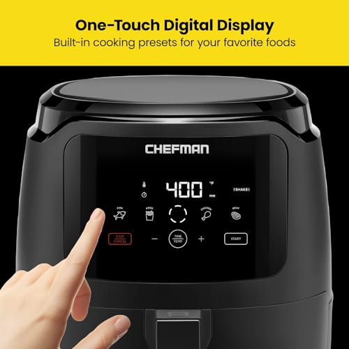 CHEFMAN 6 Quart Dual Basket Air Fryer Oven with Easy View Windows, Black G2845
