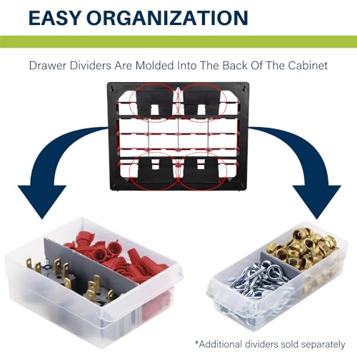 Akro-Mils 24-Drawer Plastic Storage Cabinet, Black I624065