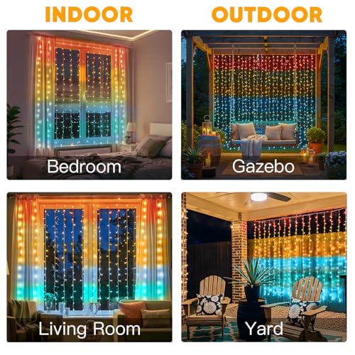 suddus Curtain Lights 300 LED Warm White for Bedroom, Outdoor & Christmas Decor K310