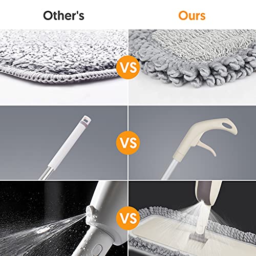 MEXERRIS Spray Mop for Hardwood Floors with 5X Washable Pads S732