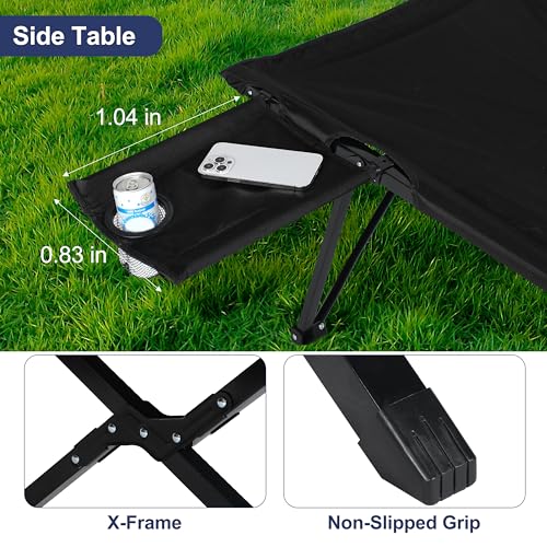 YSSOA Folding Camping Cot with Storage Bag for Adults, Portable Sleeping Bed D13053