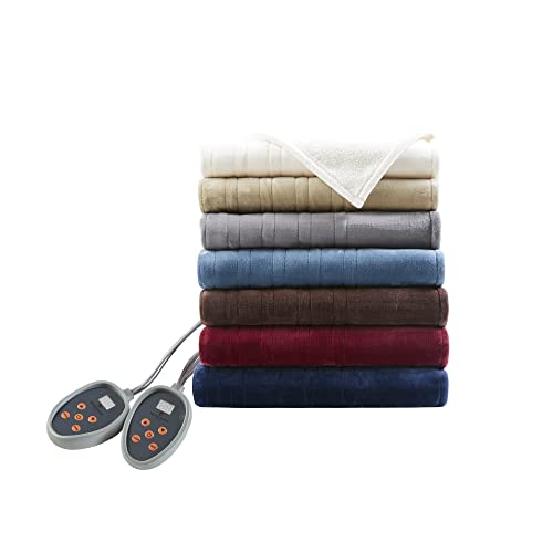 Woolrich Heated Plush to Berber Electric Blanket Throw King 100x90 Grey J80857