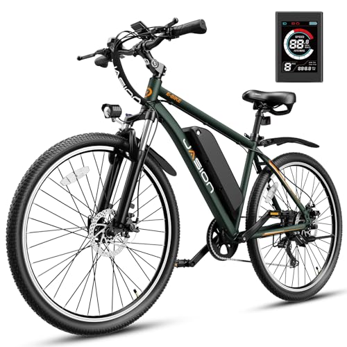 Jasion EB5 Plus Electric Bike, 480 WH Removeable Battery, 750W Peak Motor Electric Mountain Bike, 20MPH Ebike for Adults with Front Fork Suspension